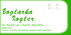 boglarka kogler business card