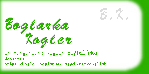 boglarka kogler business card